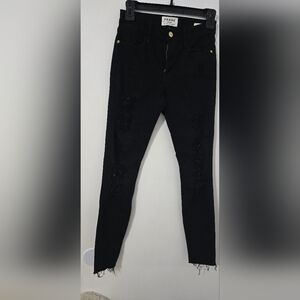 Frame Denim Black Skinny Jeans Modern Elegance